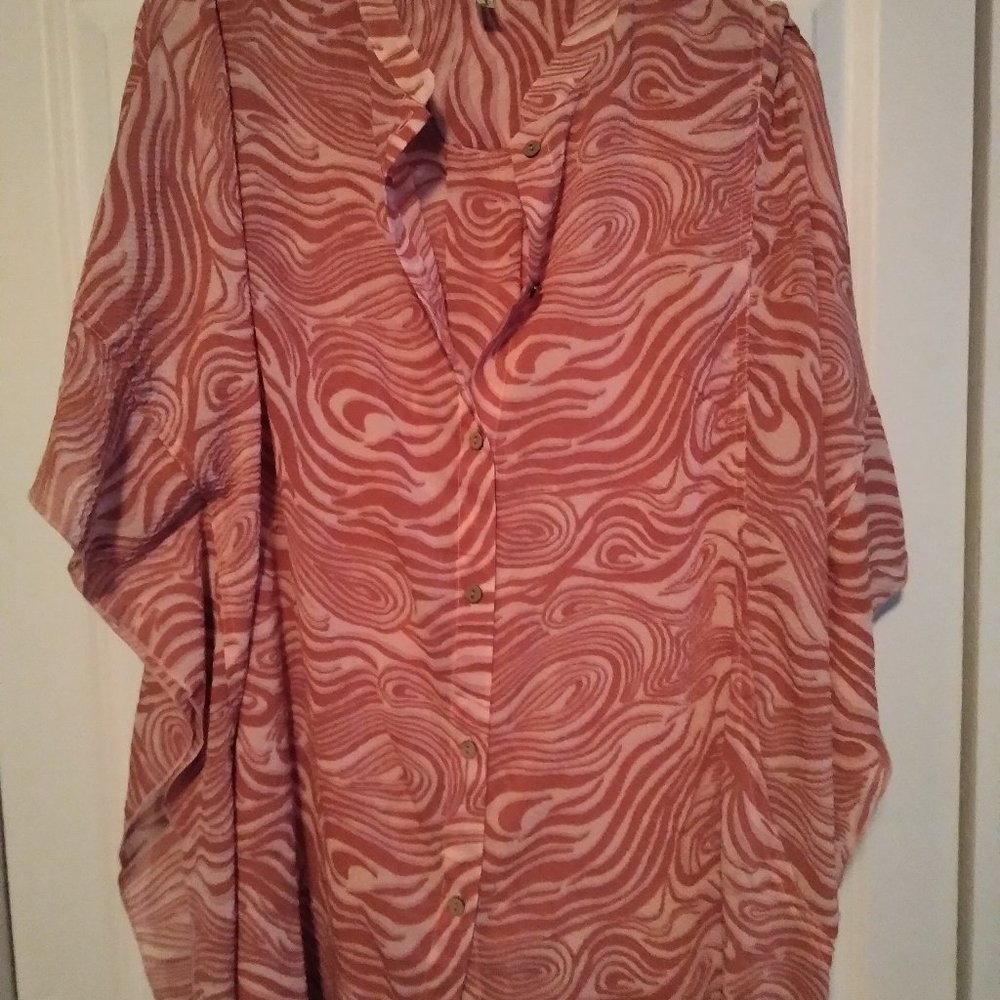 Free People Night Visions sleep shirt oversized gauze top